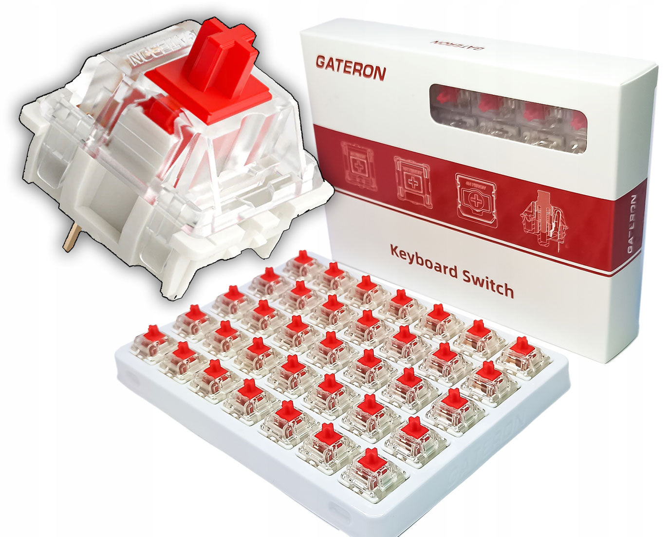 Gateron Red G Pro 3.0 Lubed Przełączniki Mechaniczne Liniowe